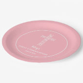 クロス |ベビーピンク共産主義バプテスマ《キリスト教》洗礼式や命名式 ペーパープレート (アングル)