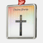 クロス&ライト付き宗教的なクリスマスオーナメント メタルオーナメント (左)