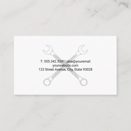 クロス・レンチ | 金属ブラシ 名刺 (裏面)