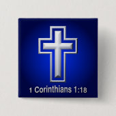 クロス – 四角ボタン 缶バッジ (正面)