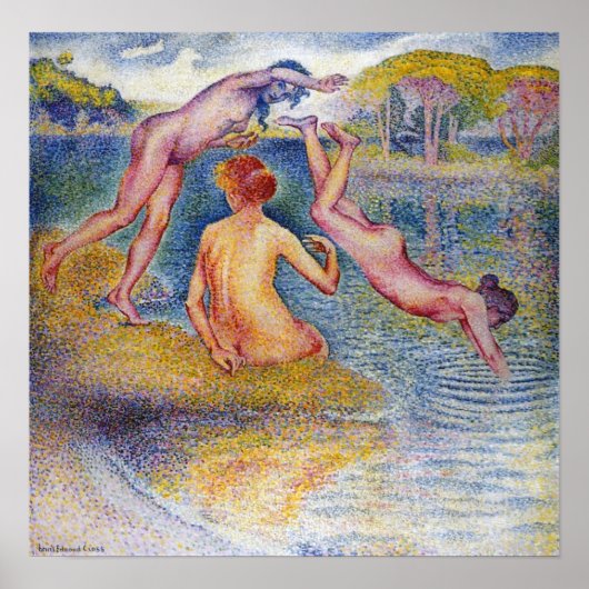 クロス - 水浴する人々、1902 ポスター (正面)