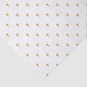 クロス – 白フェイク上のマスタード金ゴールド 薄葉紙 (詳細)