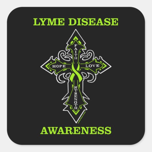 クロス/認識度...ライム病 スクエアシール (正面)