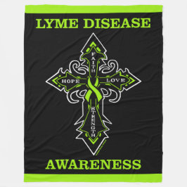 クロス/認識度...ライム病 フリースブランケット