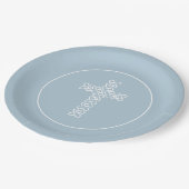 クロス | Steel Blue Communionバプテスマ《キリスト教》洗礼式や命名式 ペーパープレート (アングル)