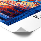 クロズノポーランドヴィンテージトラベルポトレイトイラストレーション ポスター (角)