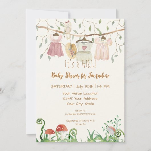 クロセスラインコテージコアウッズマッシュルームガール 招待状 (正面)