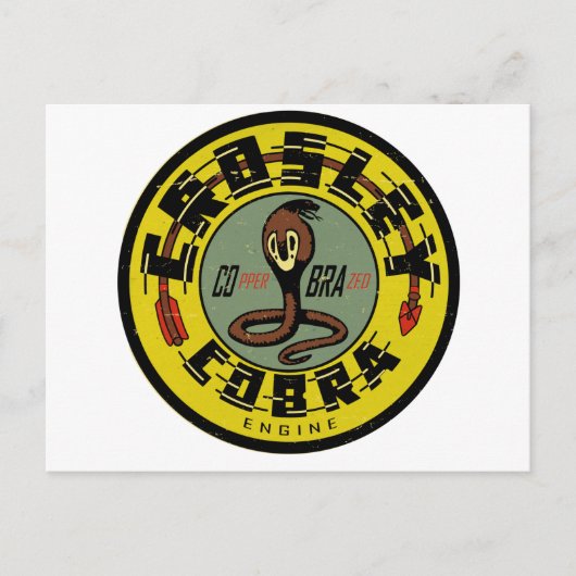 クロセリCobraエンジン動揺してヴィンテージサインレプロ ポストカード (正面)