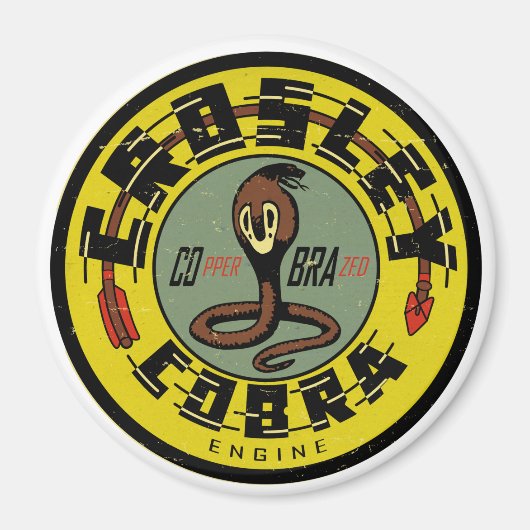 クロセリCobraエンジン動揺してヴィンテージサインレプロ マグネット (正面)