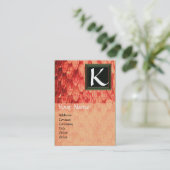 クロタラススクエアモノグラムオレンジ白黒 名刺 (スタンド正面)