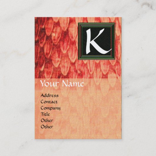 クロタラススクエアモノグラムオレンジ白黒 名刺 (正面)