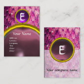 クロタラスモノグラムアメジスト、明るいはっきりしたピンクの紫 名刺 (正面/裏面)