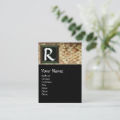 クロタラスモノグラム、明はっきりしたるい茶色の白黒 名刺 (スタンド正面)