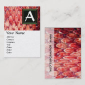 クロタラスモノグラム、赤色金ゴールド金属紙 名刺 (正面/裏面)