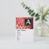 クロタラスモノグラム、赤色金ゴールド金属紙 名刺 (スタンド正面)