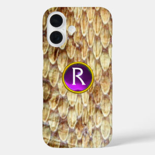クロタラス印刷スネークスキンパープルジェムモノグラム iPhone 16ケース
