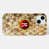 クロタラス印刷スネークスキンレッドジェムモノグラム Case-Mate iPhoneケース (裏面 (横))