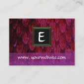 クロタラス正方形モノグラムはっきりした、紫の黒の赤 名刺 (裏面)