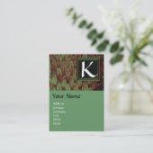 クロタラス正方形モノグラムはっきりした、茶色の黒緑 名刺 (スタンド正面)