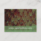 クロタラス正方形モノグラムはっきりした、茶色の黒緑 名刺 (裏面)