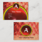 クロタラス/スネークスキン、赤ルビー宝石モノグラム金ゴールド 名刺 (正面/裏面)