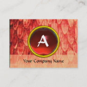 クロタラス/スネークスキン、赤ルビー宝石モノグラム金ゴールド 名刺 (裏面)