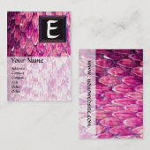 クロタロスモノグラムはっきりした、明るい黒ピンク赤金ゴールド 名刺 (正面/裏面)