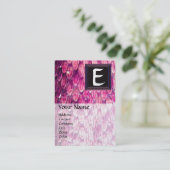 クロタロスモノグラムはっきりした、明るい黒ピンク赤金ゴールド 名刺 (スタンド正面)