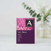 クロタロスモノグラム、明るい黒はっきりした色のピンクの紫 名刺 (スタンド正面)
