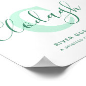 クロダグの名前は緑の色合いを意味する文字カスタム ポスター (角)