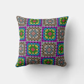 クロチェッインスパイアトグラニースクエアコットンピロー クッション (裏面)