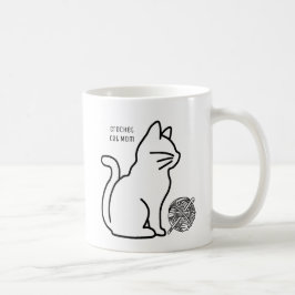 クロチェットキャットマムラインアート コーヒーマグカップ