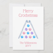 クロチェットクリスマスツリー水彩糸ターコイズ シーズンカード (正面)