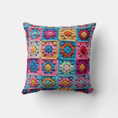 クロチェットグラニースクエアパターン クッション (裏面)