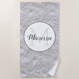 クロチェットシェルステッチ糸+工芸品名/イニシャル ビーチタオル