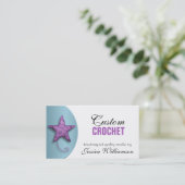 クロチェットスター型糸パープルブルーの名刺 名刺 (スタンド正面)