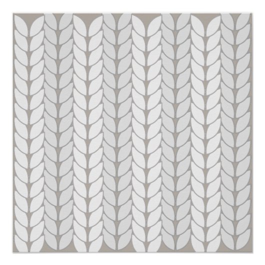 クロチェットパターンベージュニュートラル光沢ポスター ポスター (正面)