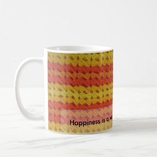 クロチェットパターン – Warm Afghan Mug コーヒーマグカップ (左)