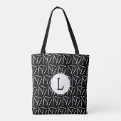 クロチェットフックイニシャル工芸品{Dark} トートバッグ (裏面)