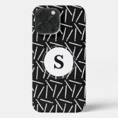 クロチェットフッククラフトモノグラム暗いiPhoneケース iPhoneケース (裏面)