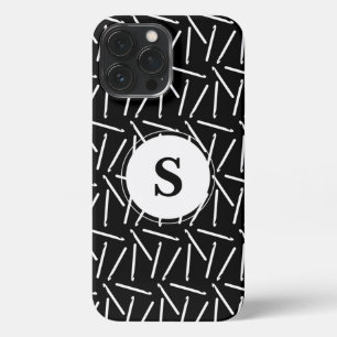 クロチェットフッククラフトモノグラム暗いiPhoneケース iPhone 13 Pro Maxケース