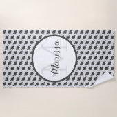 クロチェットフックヤーン&クラフツ名/イニシャル ビーチタオル (正面)