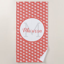 クロチェットフックヤーン&クラフツ名/イニシャル ビーチタオル