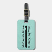 クロチェットフックライセンス工芸品ティール（緑がかった色）テクスチャ ラゲッジタグ (正面縦)