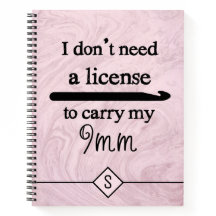 クロチェットフックライセンス工芸品ピンクマーブルイニシャル