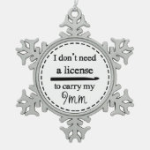 クロチェットフックライセンス工芸品 スノーフレークピューターオーナメント (正面)