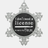 クロチェットフックライセンス工芸品{Dark} スノーフレークピューターオーナメント (正面)