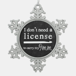 クロチェットフックライセンス工芸品{Dark} スノーフレークピューターオーナメント