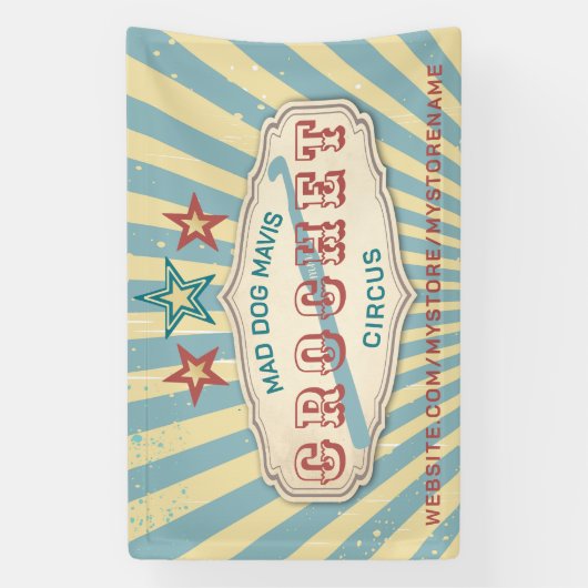 クロチェットフックヴィンテージサーカスのクラフトショーの表示 横断幕 (縦)