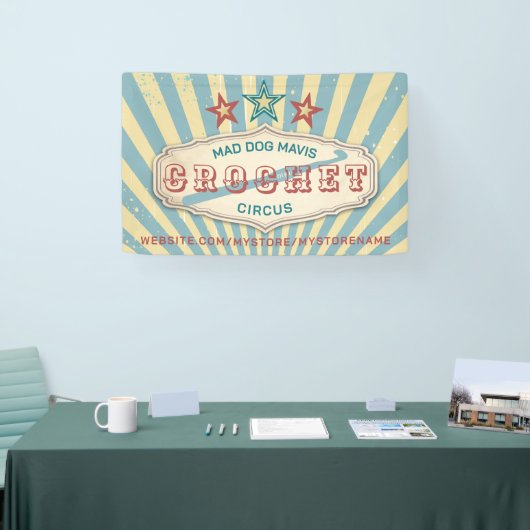 クロチェットフックヴィンテージサーカスのクラフトショーの表示 横断幕 (トレードショー)